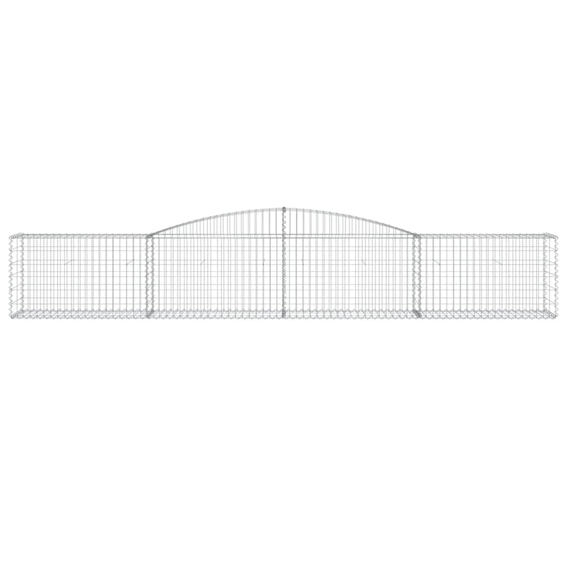 vidaXL 25 db íves horganyzott vas gabion kosár 400x50x60/80 cm