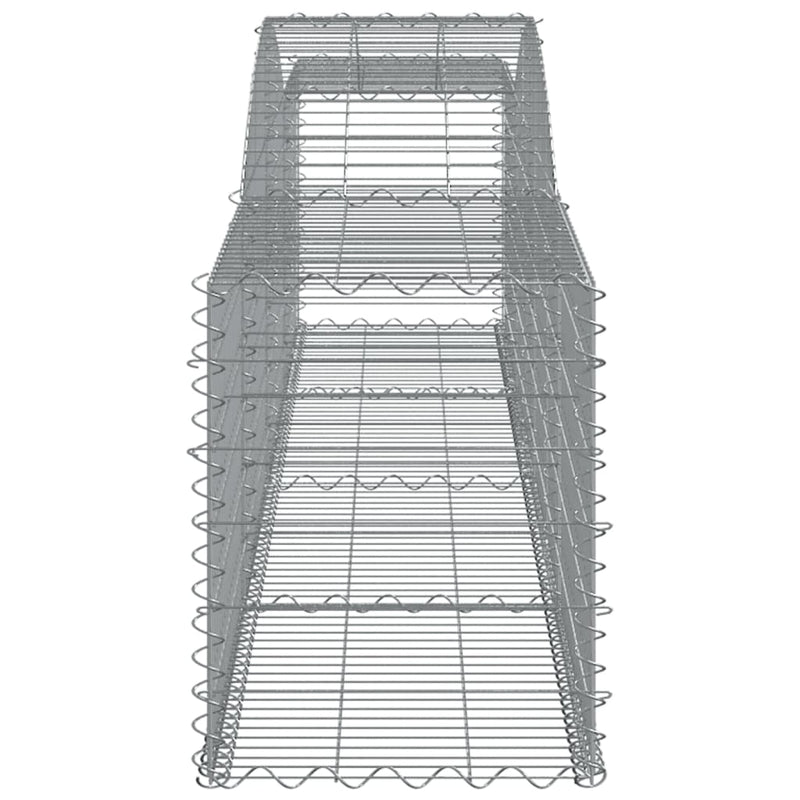 vidaXL 25 db íves horganyzott vas gabion kosár 400x50x60/80 cm