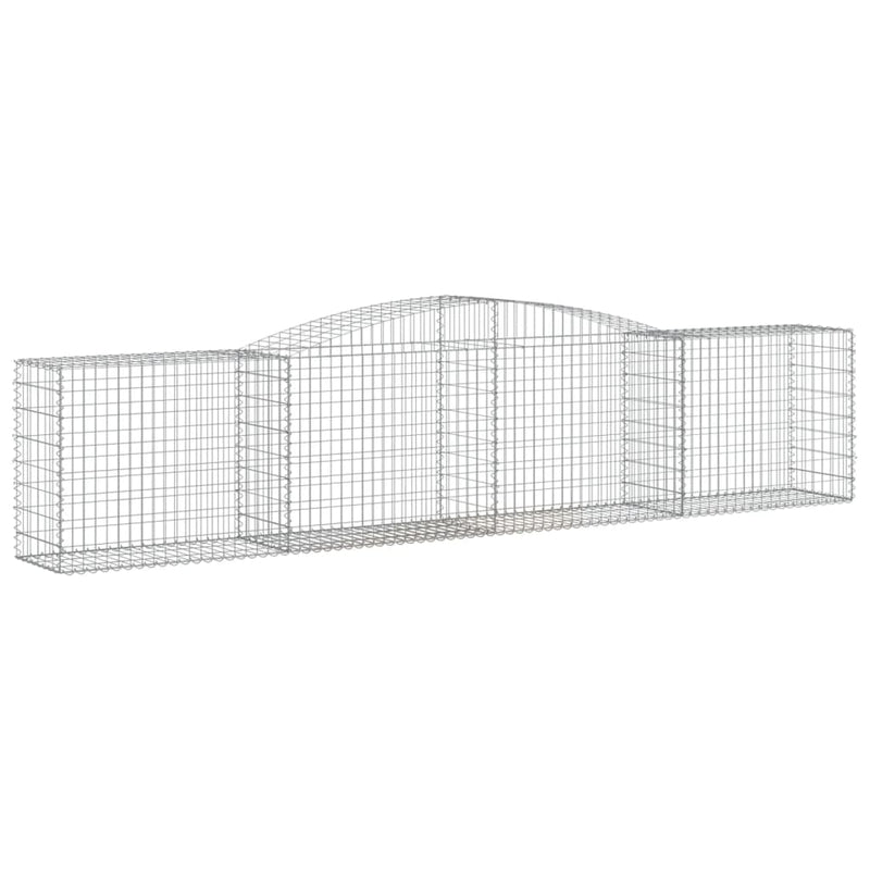 vidaXL 15 db íves horganyzott vas gabion kosár 400x50x80/100 cm