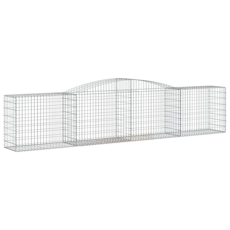 vidaXL 25 db íves horganyzott vas gabion kosár 400x50x80/100 cm
