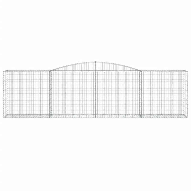 vidaXL 3 db íves horganyzott vas gabion kosár 400x50x100/120 cm