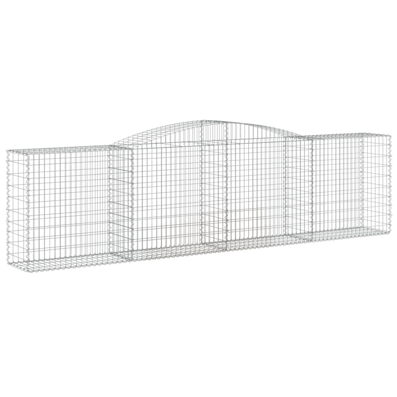 vidaXL 7 db íves horganyzott vas gabion kosár 400x50x100/120 cm