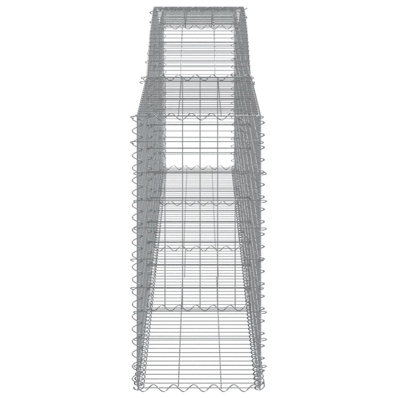 vidaXL 7 db íves horganyzott vas gabion kosár 400x50x100/120 cm