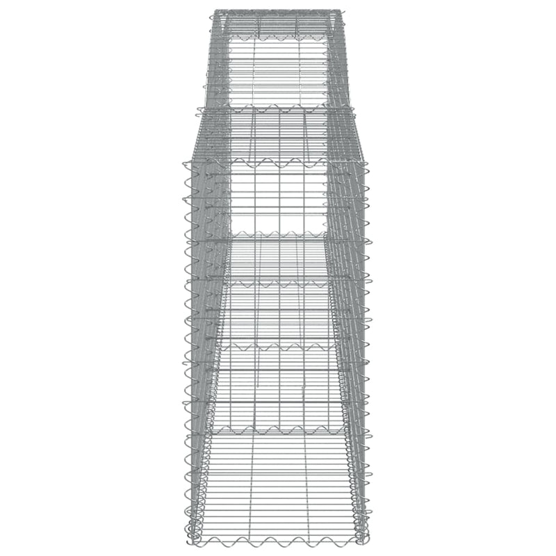 vidaXL 15 db íves horganyzott vas gabion kosár 400x50x100/120 cm