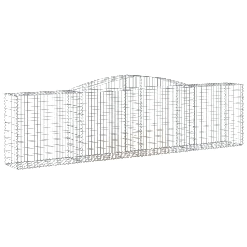 vidaXL 25 db íves horganyzott vas gabion kosár 400x50x100/120 cm