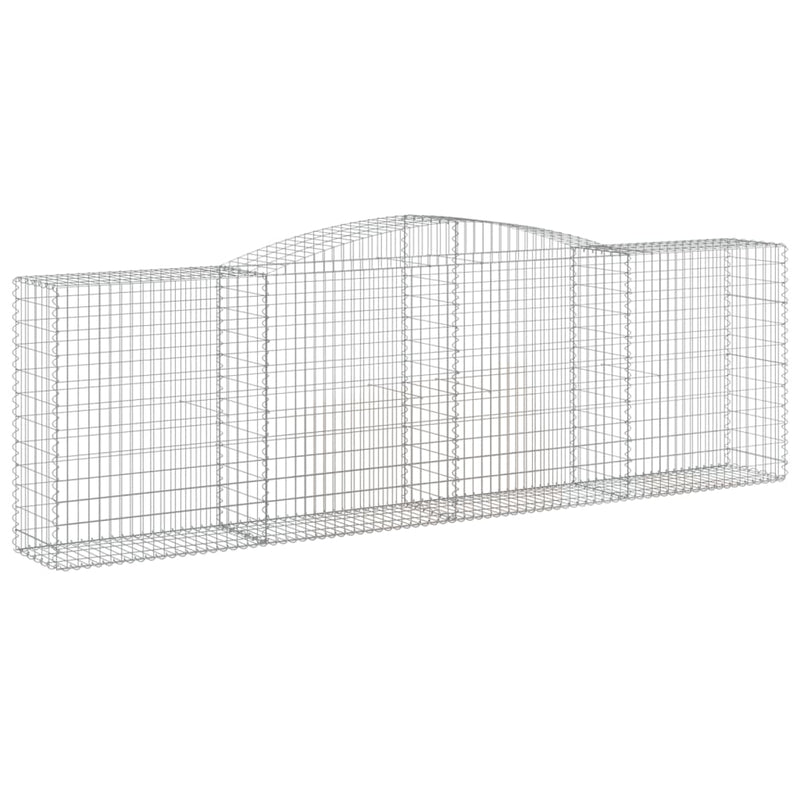 vidaXL 3 db íves horganyzott vas gabion kosár 400x50x120/140 cm