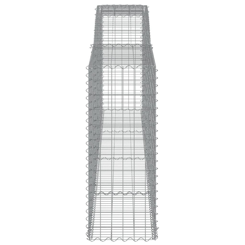vidaXL 7 db íves horganyzott vas gabion kosár 400x50x120/140 cm