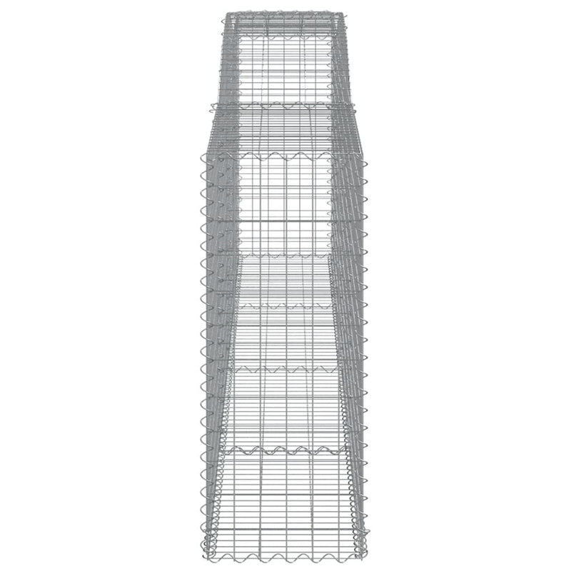 vidaXL 15 db íves horganyzott vas gabion kosár 400x50x120/140 cm