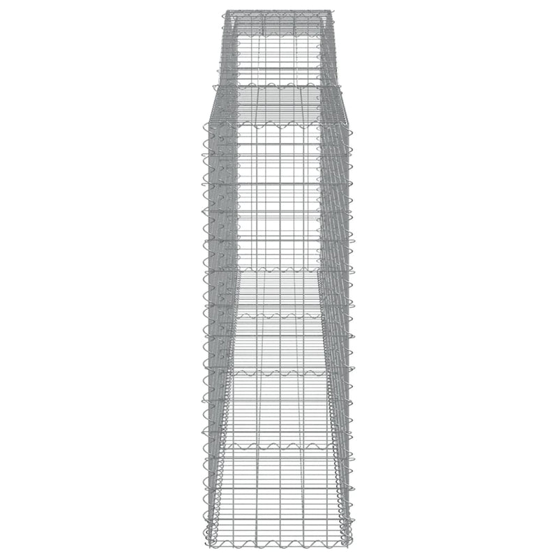 vidaXL 3 db íves horganyzott vas gabion kosár 400x50x140/160 cm
