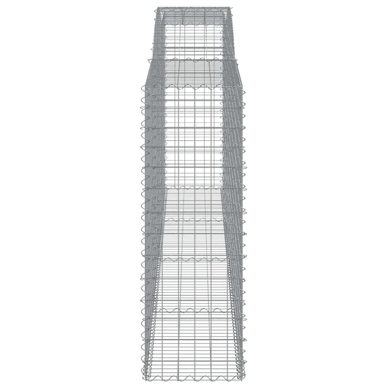 vidaXL 15 db íves horganyzott vas gabion kosár 400x50x140/160 cm