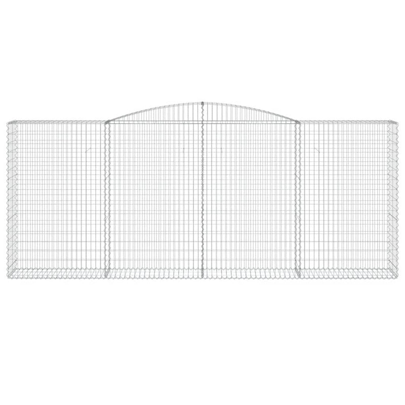 vidaXL 3 db íves horganyzott vas gabion kosár 400x50x160/180 cm