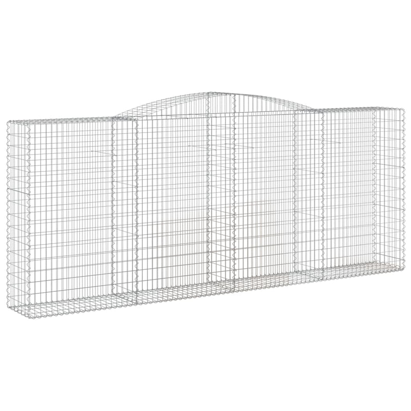 vidaXL 5 db íves horganyzott vas gabion kosár 400 x 50 x 160/180 cm