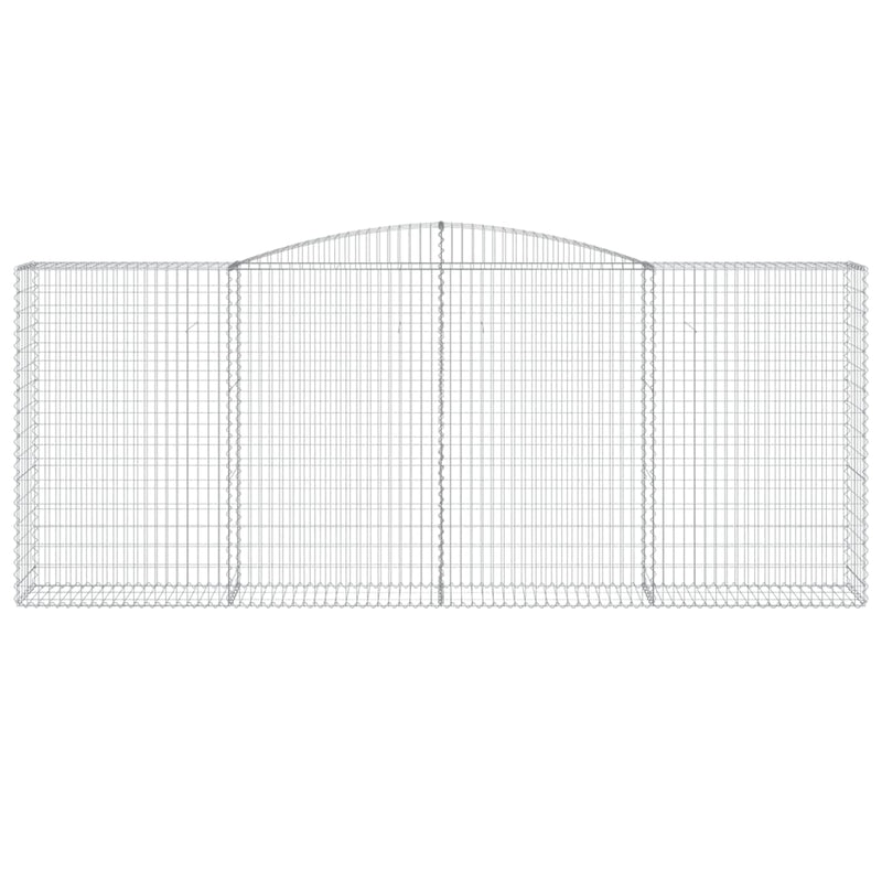 vidaXL 5 db íves horganyzott vas gabion kosár 400 x 50 x 160/180 cm