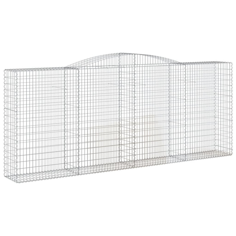vidaXL 7 db íves horganyzott vas gabion kosár 400x50x160/180 cm