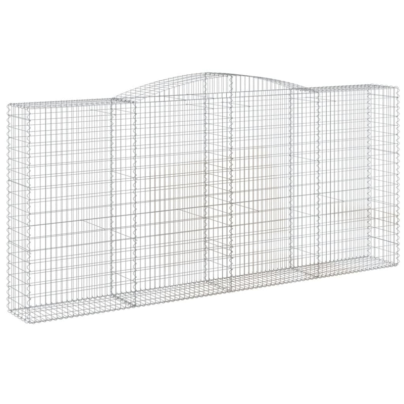 vidaXL 3 db íves horganyzott vas gabion kosár 400x50x180/200 cm