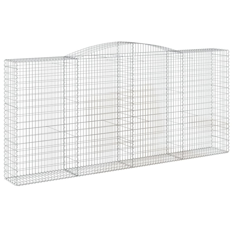 vidaXL 7 db íves horganyzott vas gabion kosár 400x50x180/200 cm