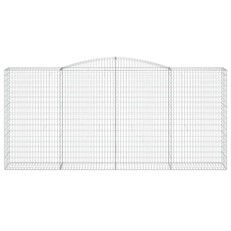 vidaXL 7 db íves horganyzott vas gabion kosár 400x50x180/200 cm