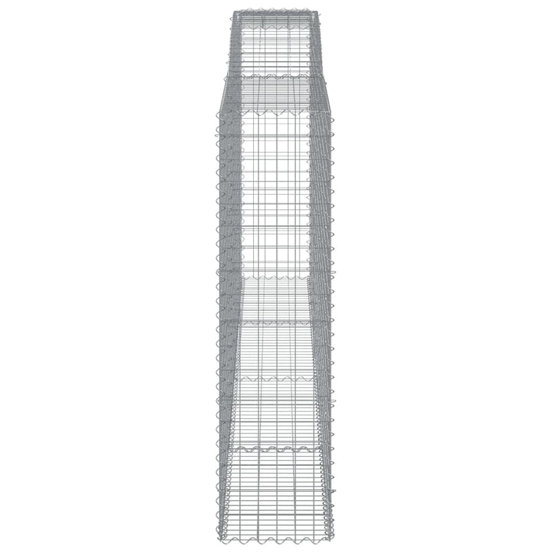vidaXL 7 db íves horganyzott vas gabion kosár 400x50x180/200 cm