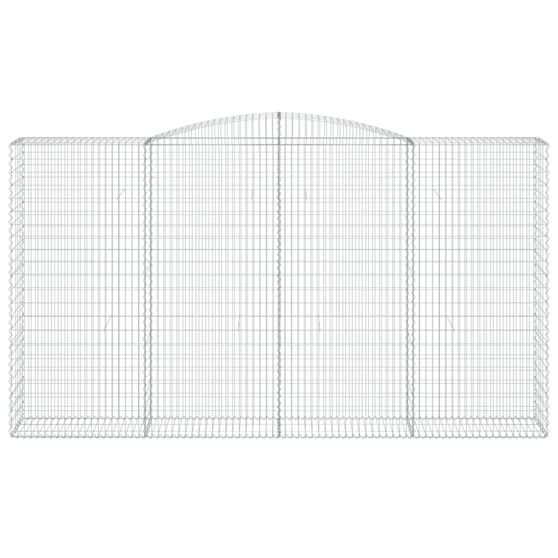 vidaXL 3 db íves horganyzott vas gabion kosár 400x50x220/240 cm