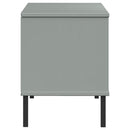vidaXL OSLO szürke tömör fa cipőszekrény fém lábakkal 106 x 35 x 45 cm