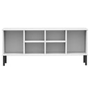 vidaXL OSLO fehér tömör fa cipőszekrény fém lábakkal 106 x 35 x 45 cm