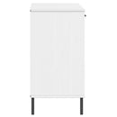 vidaXL OSLO fehér tömör fa tálalószekrény fémlábakkal 113x40x77 cm
