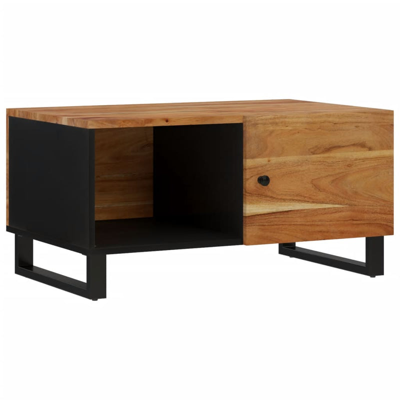 vidaXL tömör akácfa és szerelt fa dohányzóasztal 80 x 50 x 40 cm
