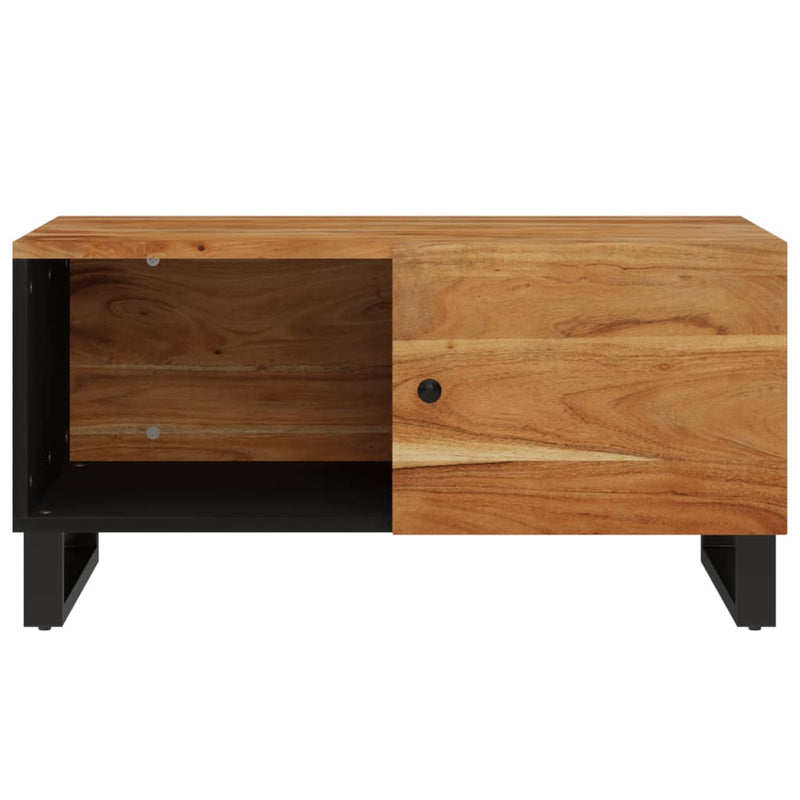 vidaXL tömör akácfa és szerelt fa dohányzóasztal 80 x 50 x 40 cm