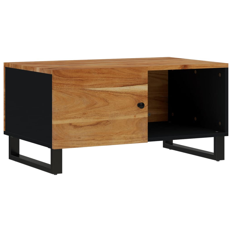 vidaXL tömör akácfa és szerelt fa dohányzóasztal 80 x 50 x 40 cm