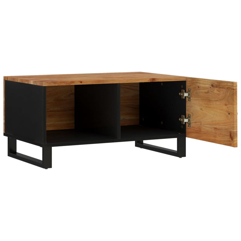 vidaXL tömör akácfa és szerelt fa dohányzóasztal 80 x 50 x 40 cm