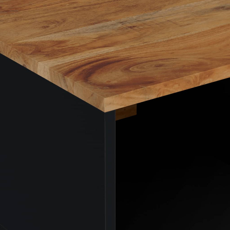 vidaXL tömör akácfa és szerelt fa dohányzóasztal 80 x 50 x 40 cm