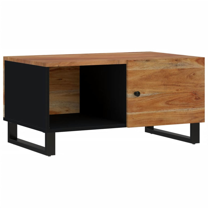 vidaXL tömör akácfa és szerelt fa dohányzóasztal 80 x 50 x 40 cm