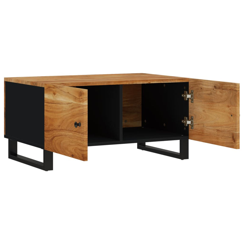 vidaXL tömör akácfa és szerelt fa dohányzóasztal 80 x 50 x 40 cm