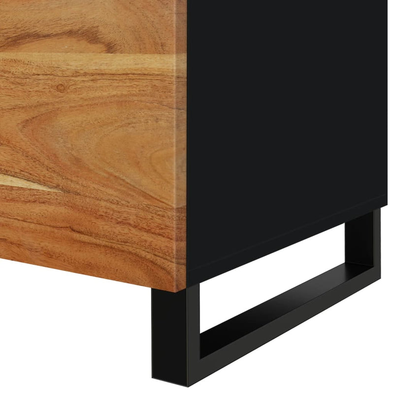 vidaXL tömör akácfa és szerelt fa dohányzóasztal 80 x 50 x 40 cm
