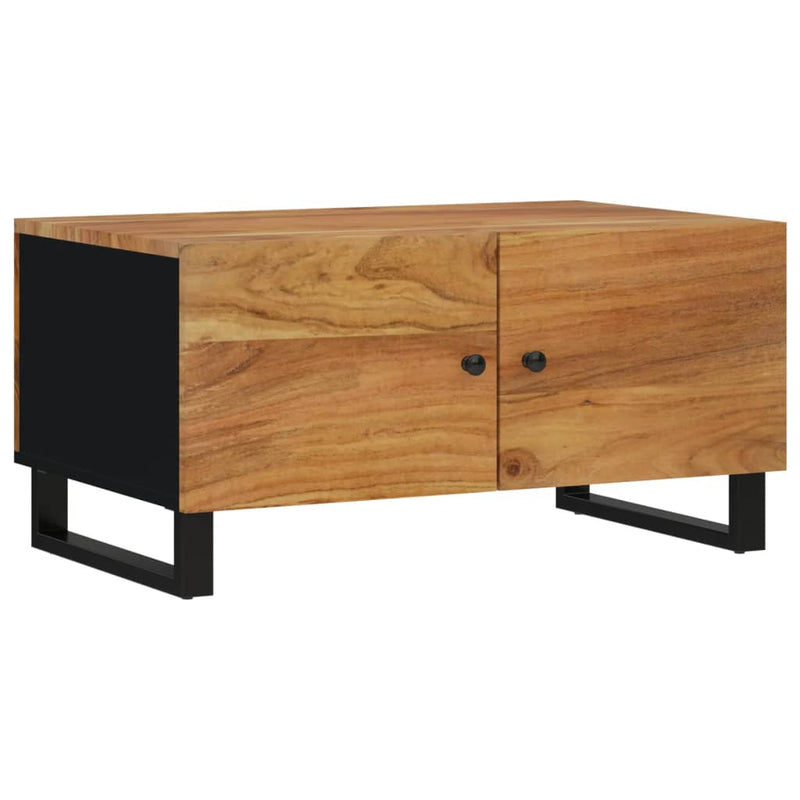 vidaXL tömör akácfa és szerelt fa dohányzóasztal 80 x 50 x 40 cm