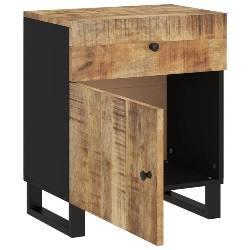 vidaXL tömör mangófa és szerelt fa éjjeliszekrény 55 x 33 x 60 cm