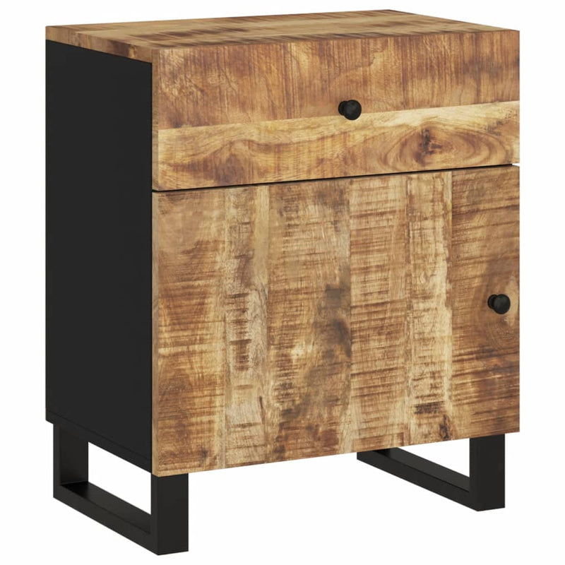 vidaXL tömör mangófa és szerelt fa éjjeliszekrény 55 x 33 x 60 cm