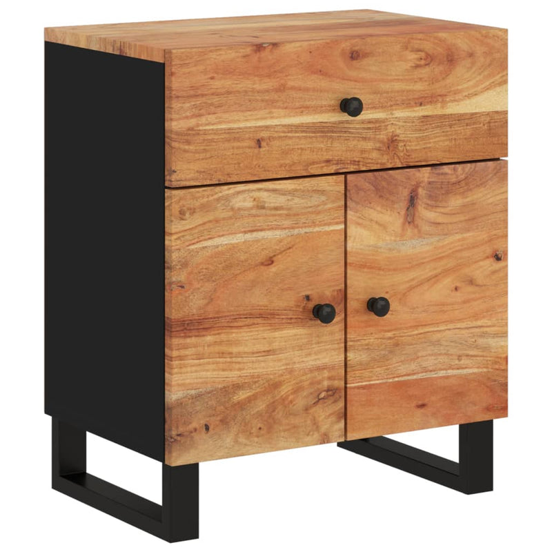vidaXL tömör akácfa és szerelt fa éjjeliszekrény 50 x 33 x 60 cm