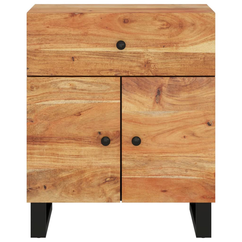 vidaXL tömör akácfa és szerelt fa éjjeliszekrény 50 x 33 x 60 cm