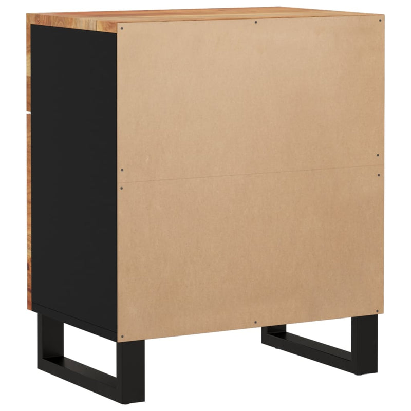 vidaXL tömör akácfa és szerelt fa éjjeliszekrény 50 x 33 x 60 cm