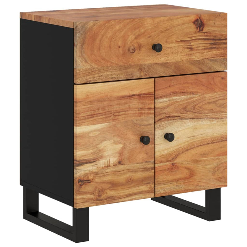 vidaXL tömör akácfa és szerelt fa éjjeliszekrény 50 x 33 x 60 cm