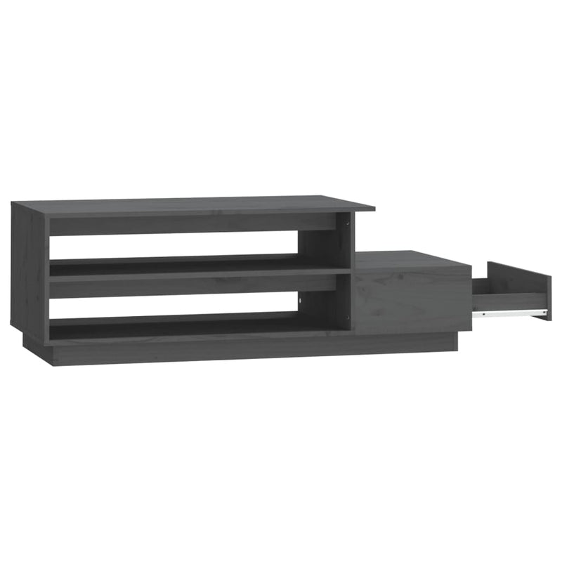 vidaXL szürke tömör fenyőfa dohányzóasztal 120 x 50 x 40,5 cm