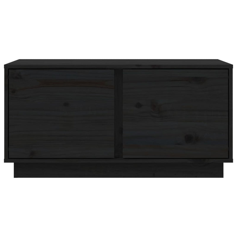 vidaXL fekete tömör fenyőfa dohányzóasztal 80 x 50 x 40 cm