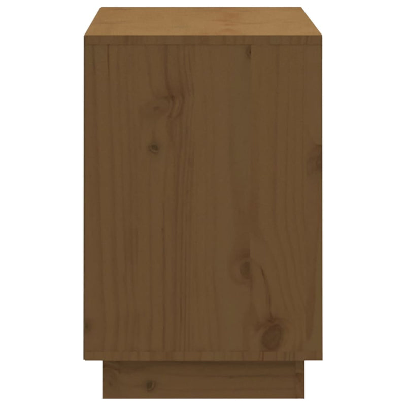 vidaXL mézbarna tömör fenyőfa cipőszekrény 110 x 34 x 52 cm