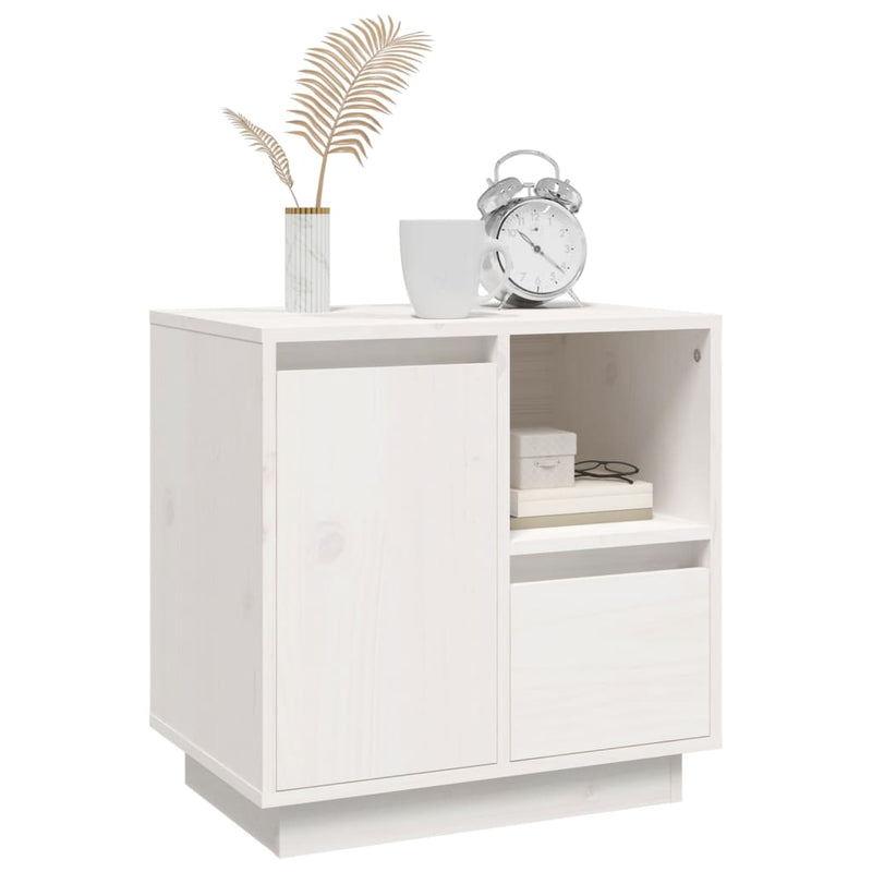 vidaXL 2 db fehér tömör fenyőfa éjjeliszekrény 50 x 34 x 50 cm