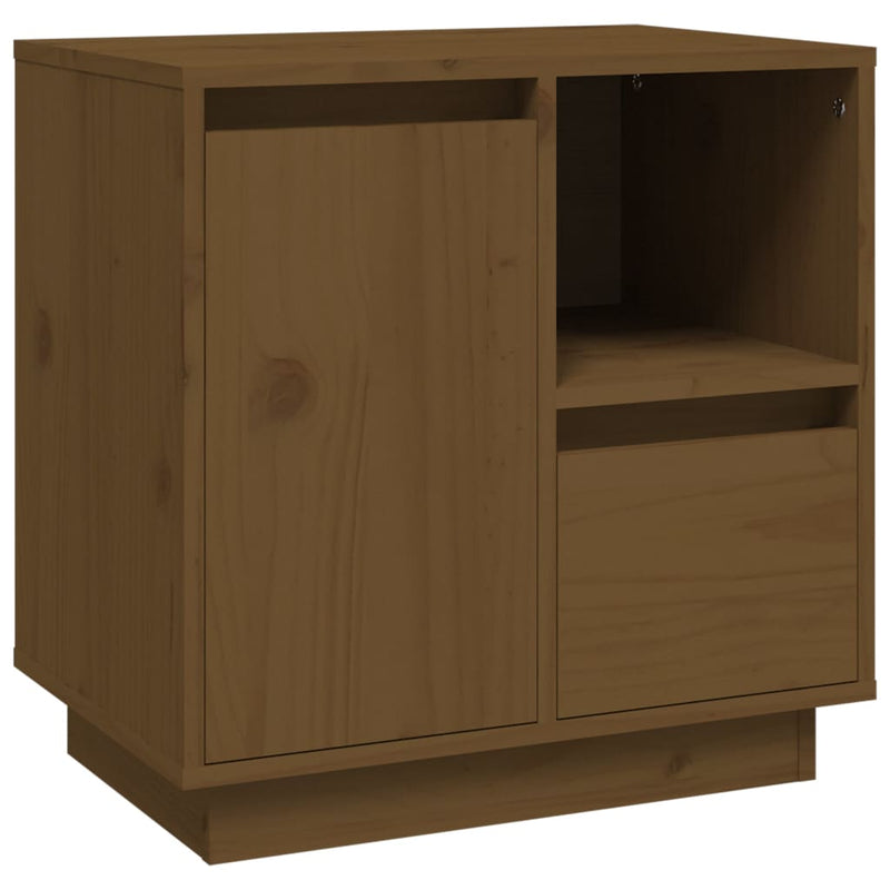 vidaXL mézbarna tömör fenyőfa éjjeliszekrény 50 x 34 x 50 cm