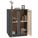 vidaXL szürke tömör fenyőfa tálalószekrény 60x35x80 cm