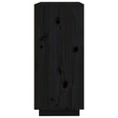 vidaXL fekete tömör fenyőfa tálalószekrény 60x35x80 cm