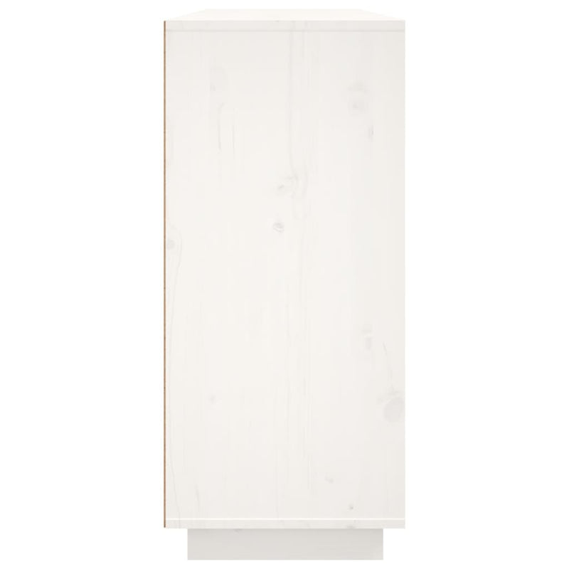 vidaXL fehér tömör fenyőfa tálalószekrény 120x35x80 cm