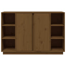 vidaXL mézbarna tömör fenyőfa tálalószekrény 120x35x80 cm